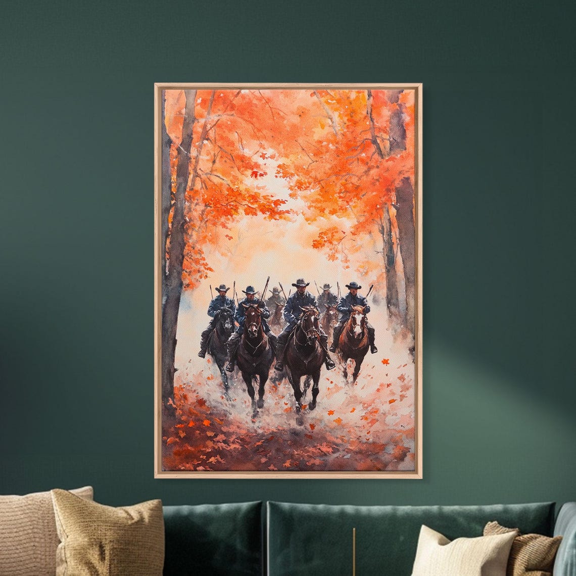 The Posse In Autumn, Wild West Decor - Image 3