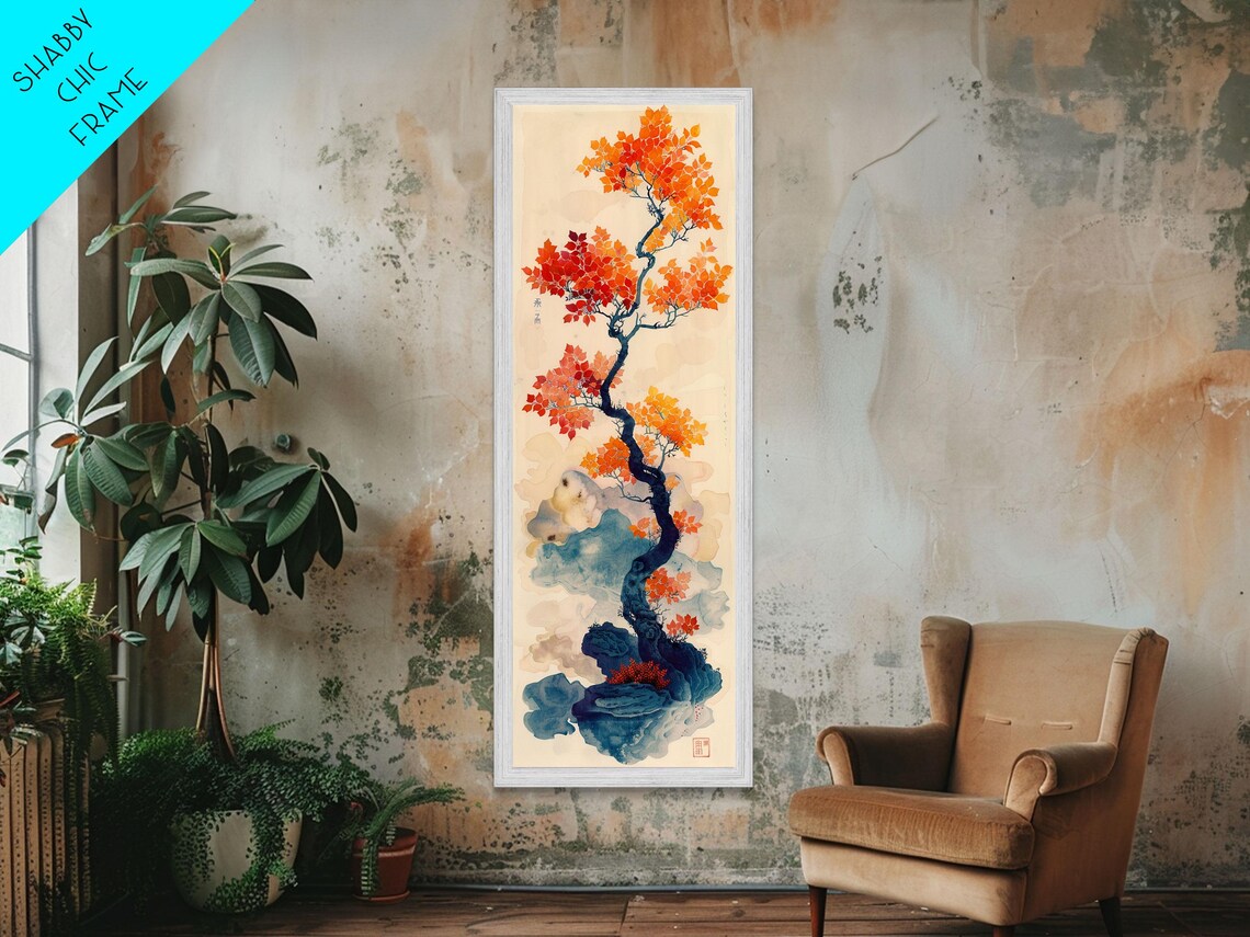 Japanese Maple Tree in Autumn Ukiyo-E Art Print - Image 3