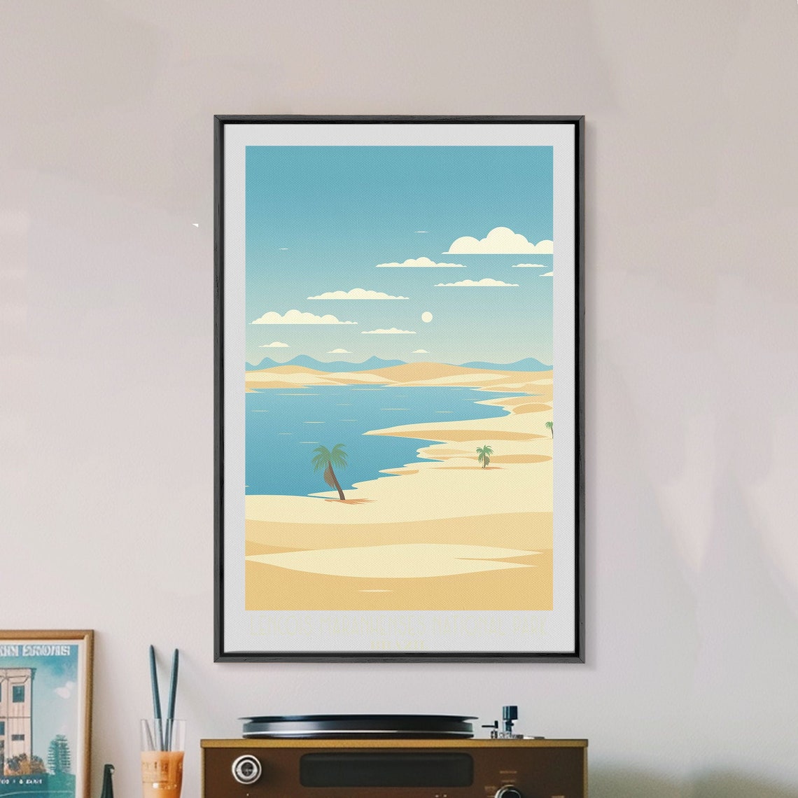 Lencois Maranhenses National Park Brazil Travel Poster Print Framed Print Brazil Original Travel Art Framed Art Wall Hanging Home