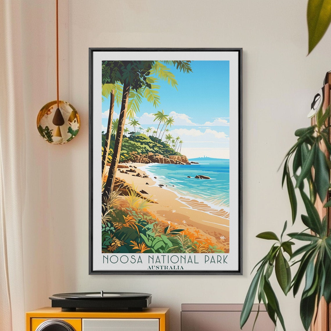 Noosa National Park Australia Palm Beach Turquoise Bay Travel Poster
