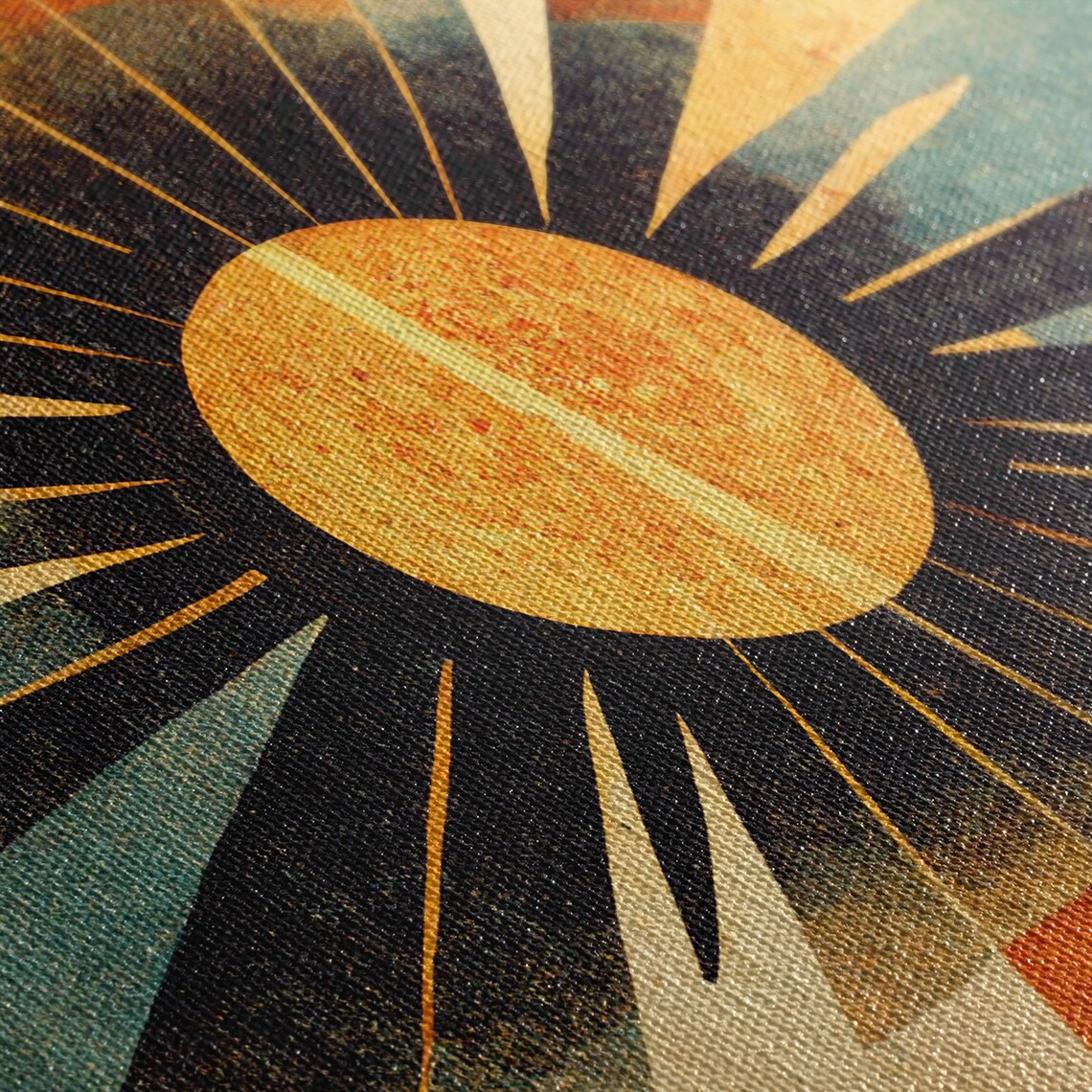 Sunset Art Deco Sunburst, Panoramic Art Print - Image 2