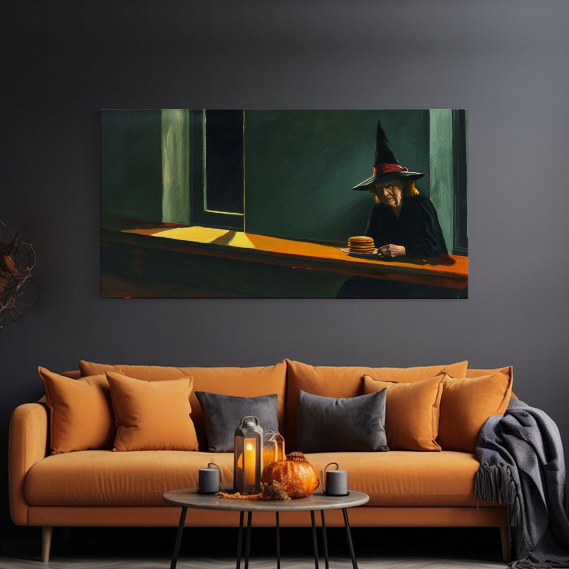 Sad Old Witch Having Some Pancakes, Funny Halloween - Image 3
