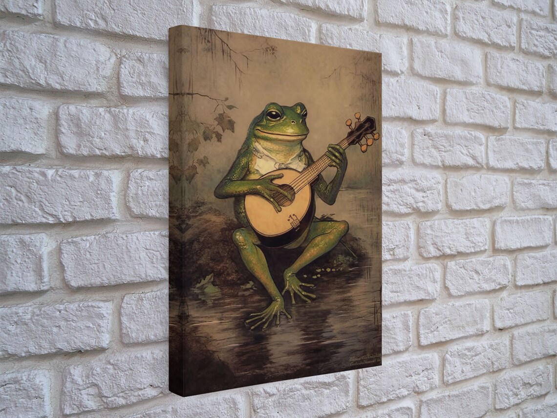 Banjo Toad Frog Funny Vintage Retro Poster Print - Image 4