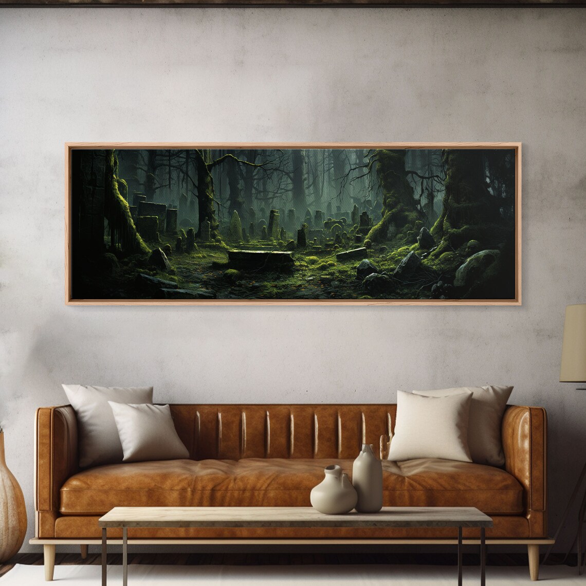 Reclaimed Graveyard Halloween Art Print, Panoramic