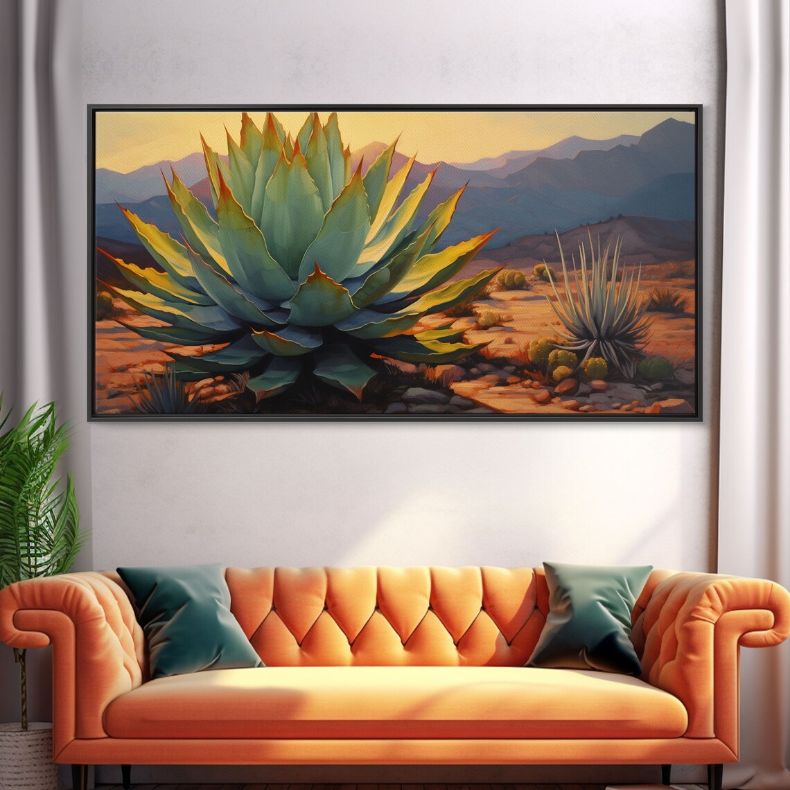 Southwestern Agave Desert Landscape Art Print - Image 4