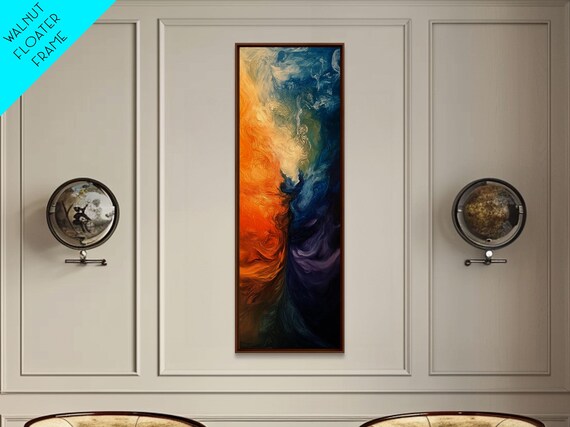 Cosmic Abstract Painting Print Modern Wall Art Colorful Vertical Artwork Panoramic Art Gift Idea Living Room Decor