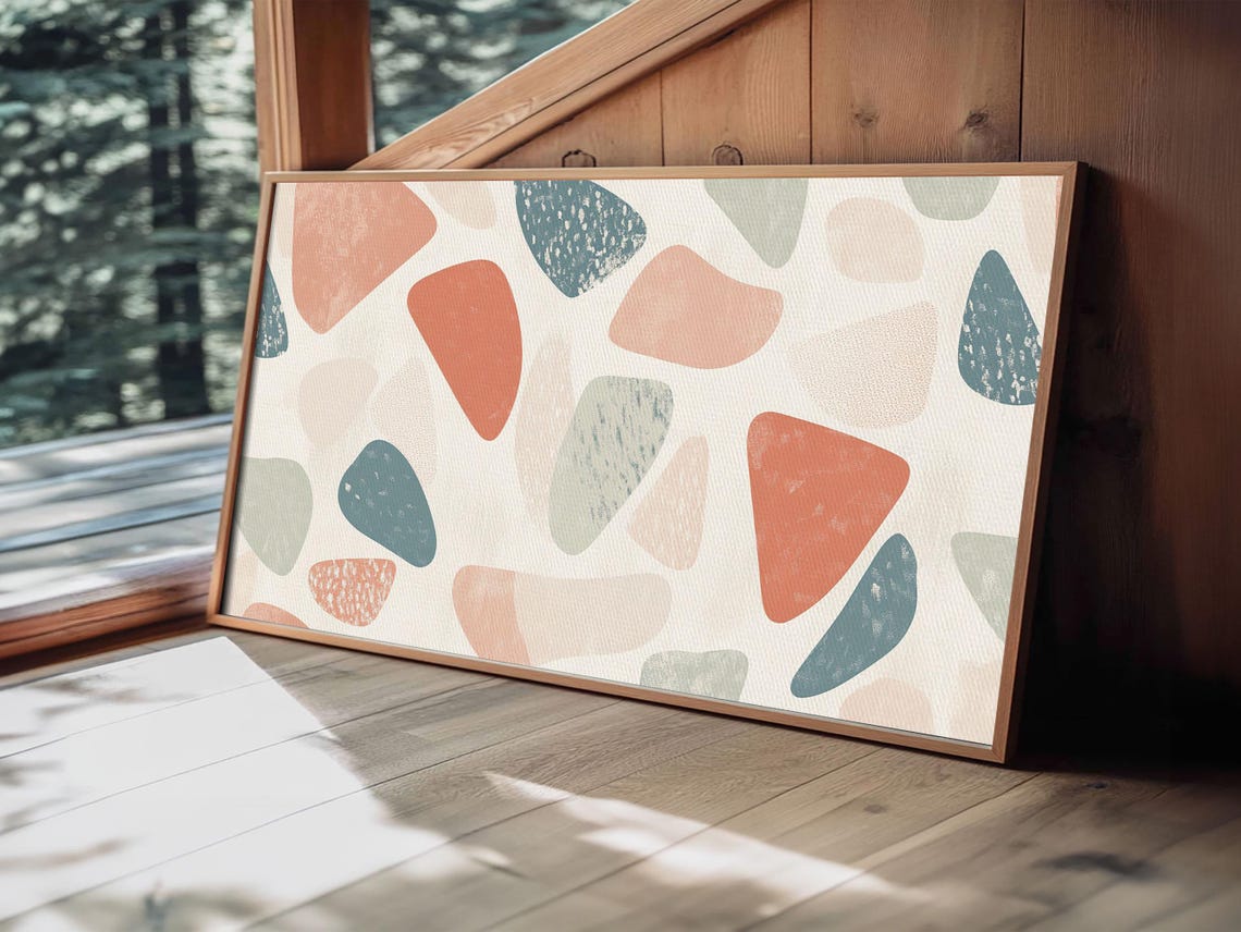 Abstract Shapes Geometric Wall Art Print Mcm Style Home Decor Above Sofa Art Home Decor - Image 4