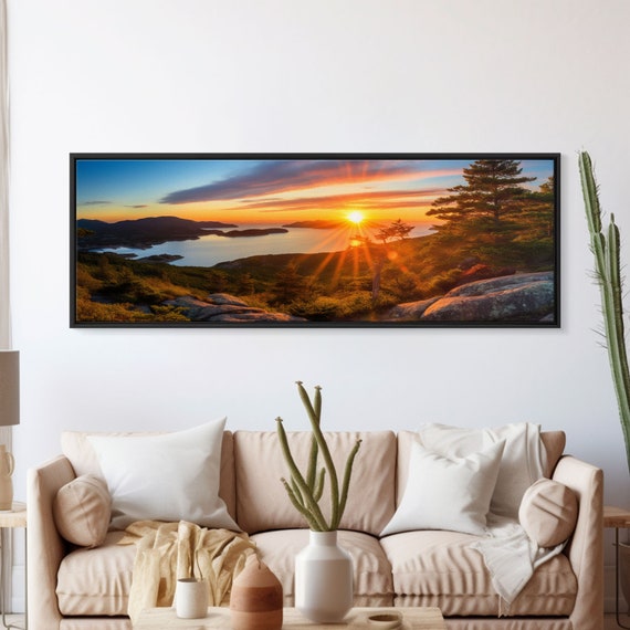 Photographic Panoramic Of Acadia National Park Sunset Photography National Park Art Framed Print Landscape Photography