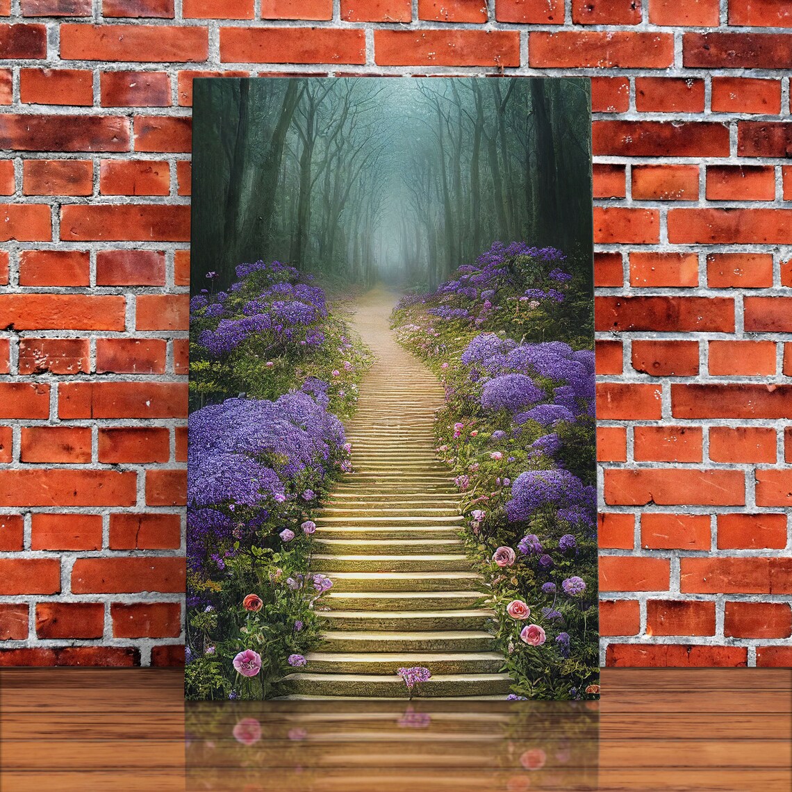 Lavender Stairs to the Haunted Forest Fantasy Art Print - Image 5