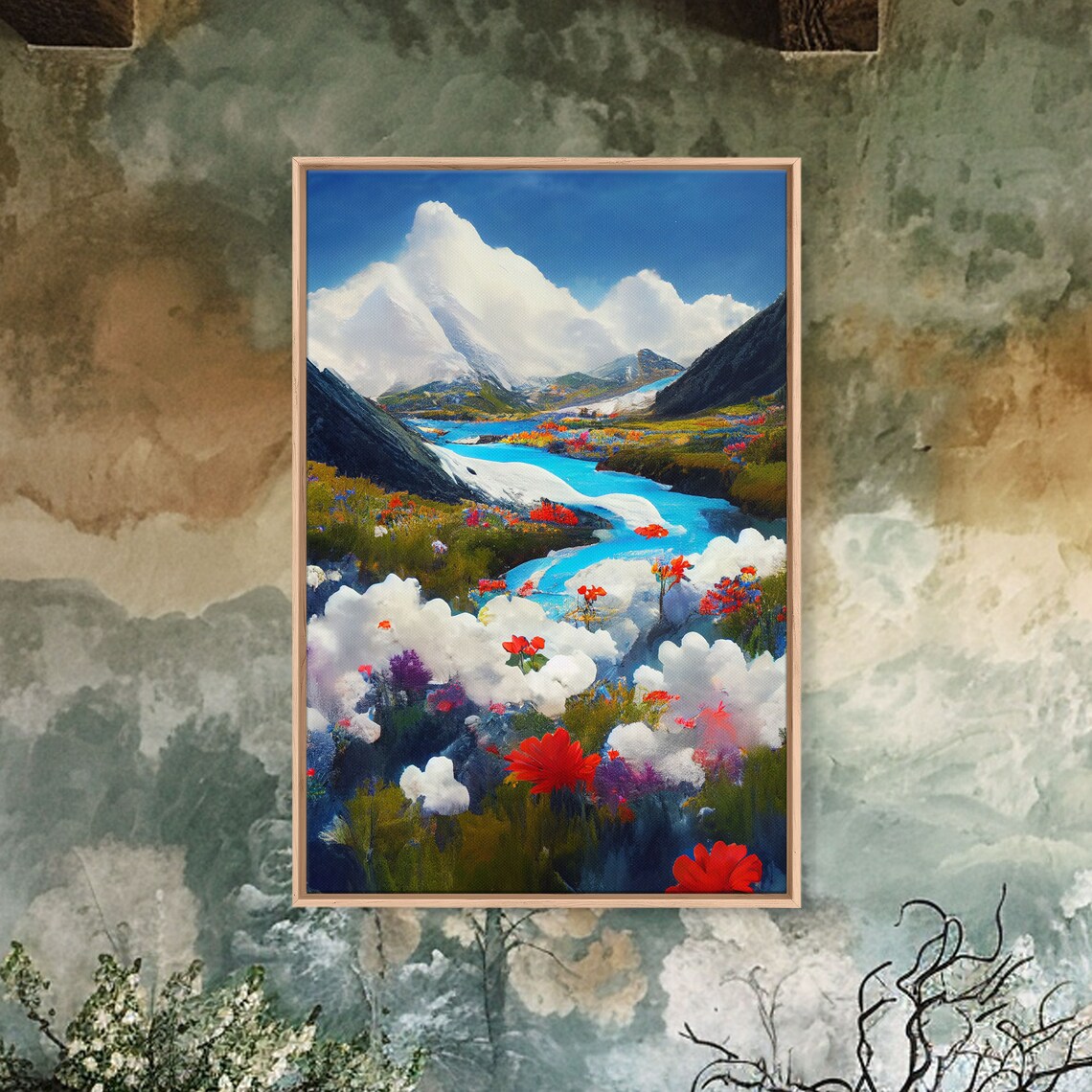 Colorful Fields Of Flowers In The Swiss Alps Art Print