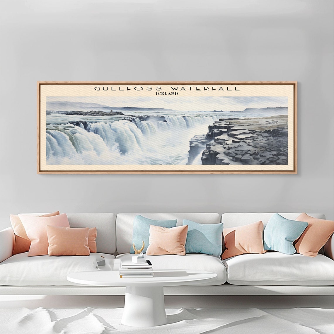 Gullfoss Waterfall Iceland Powerful Cascade Canyon View Travel Poster - Image 5