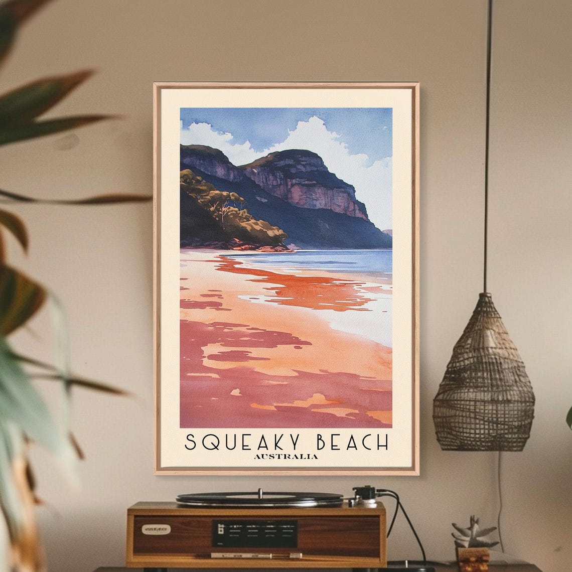 Squeaky Beach Australia Granite Cliffs Sunset Sand Shore Travel Poster - Image 3