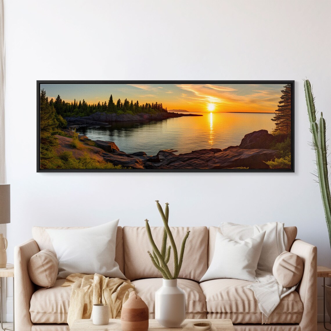 Isle Royale National Park Sunset Rocky Lake Superior Shore Panoramic Poster - Image 5