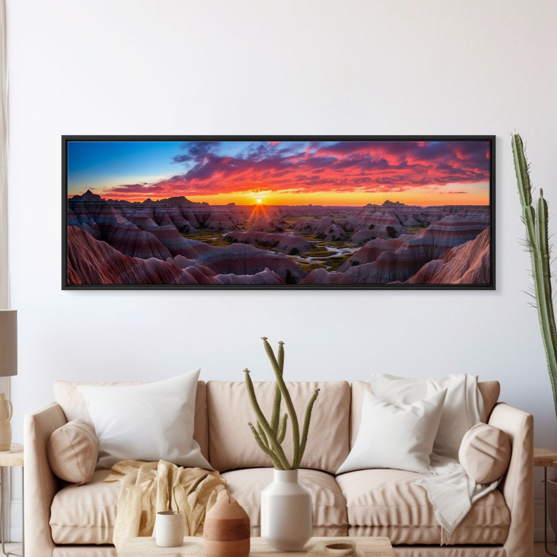 Badlands National Park Sunset Striped Eroded Buttes Panoramic Poster - Image 5