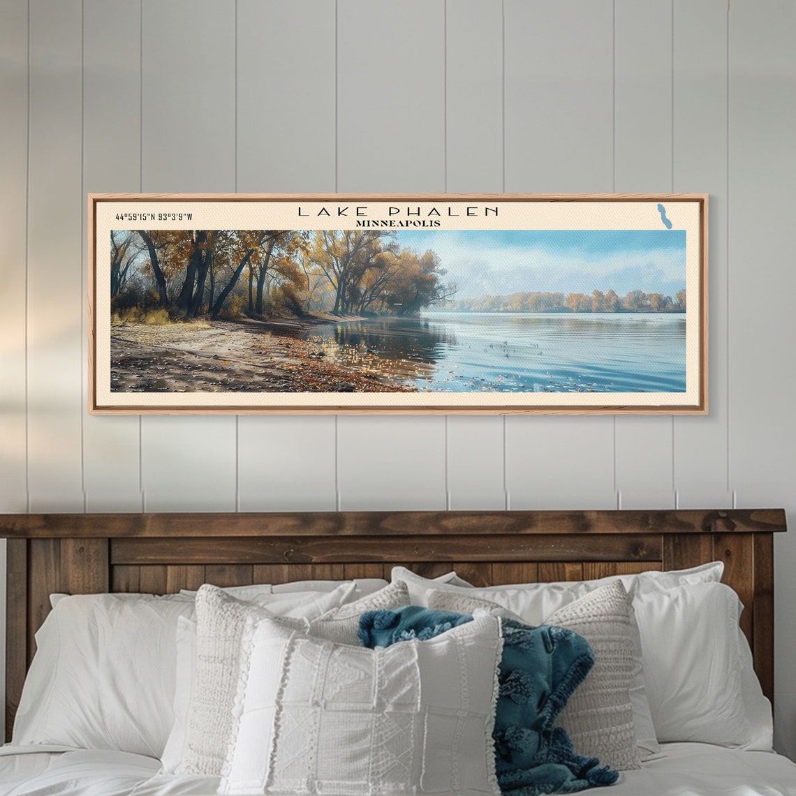 Lake Phalen Minneapolis Autumn Golden Shore Panoramic Travel Poster - Image 4
