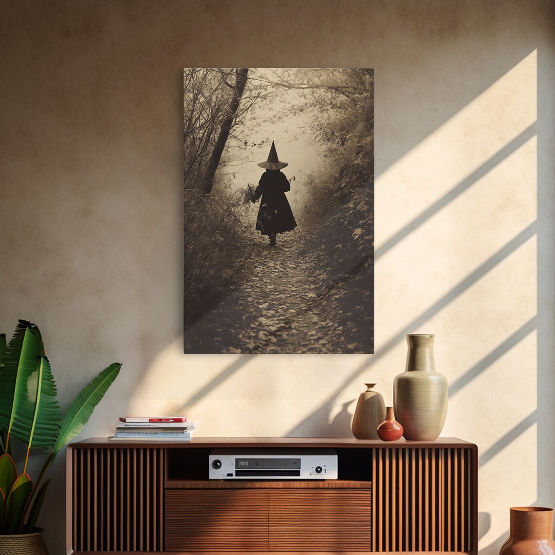 Victorian Witch in the Woods Halloween Art Print