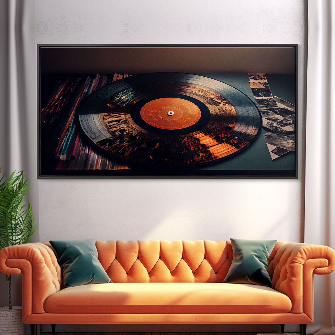 Vinyl Record Abstract Mountains Wall Art Print - Image 4
