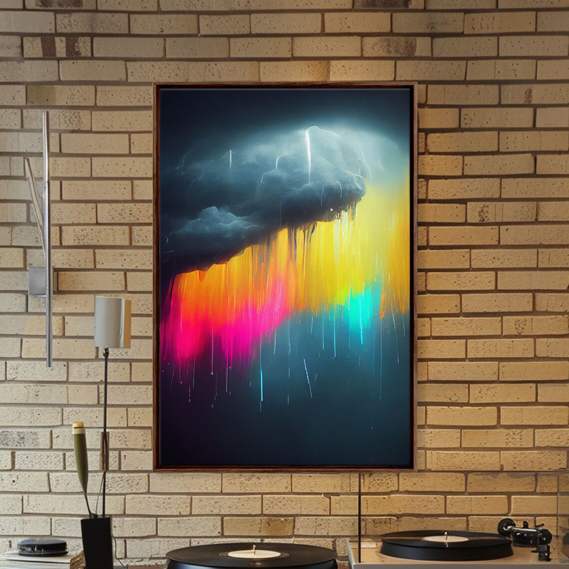 Rainbow In A Rain Cloud Abstract Art Print - Image 6