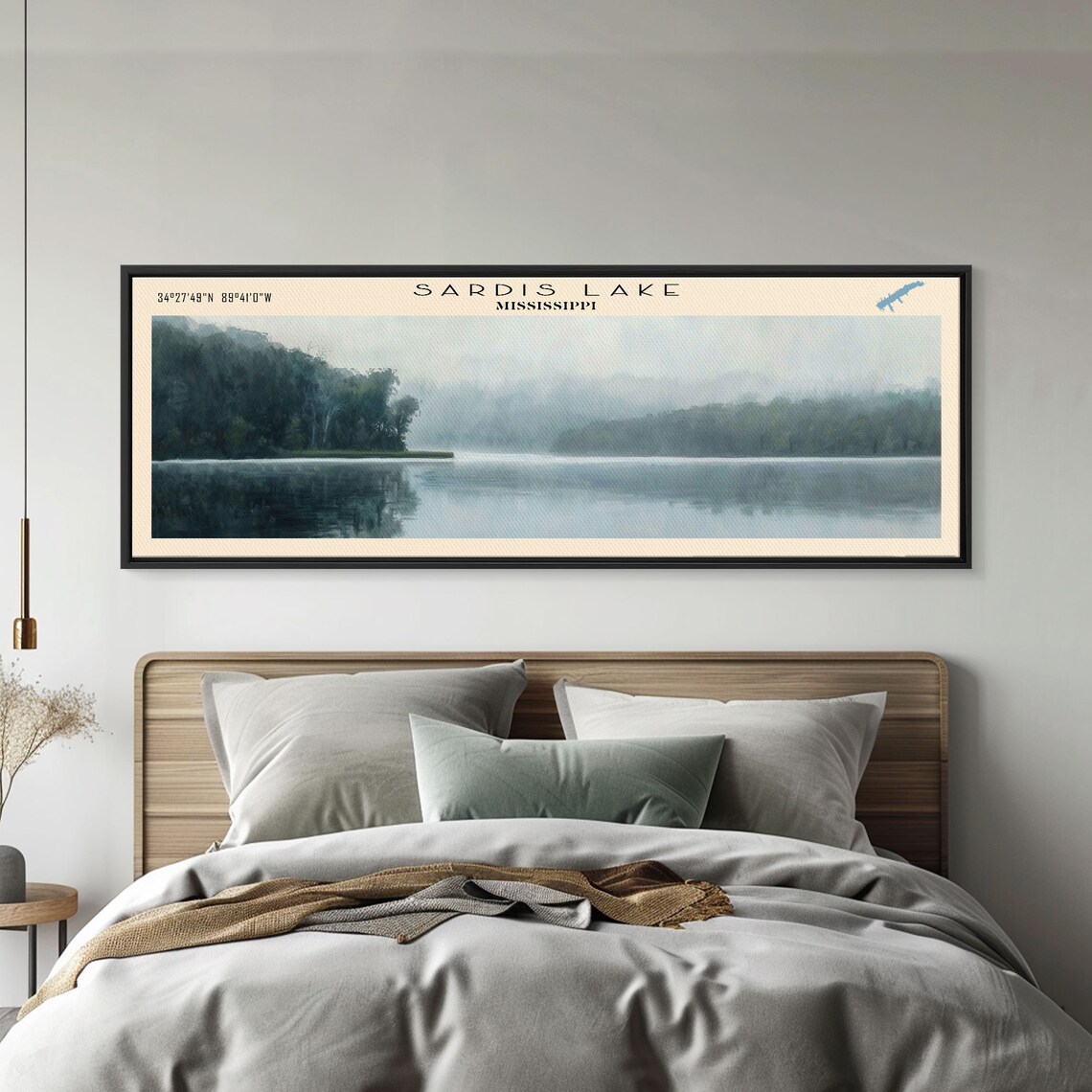 Sardis Lake Mississippi Travel Poster, Lake Scene