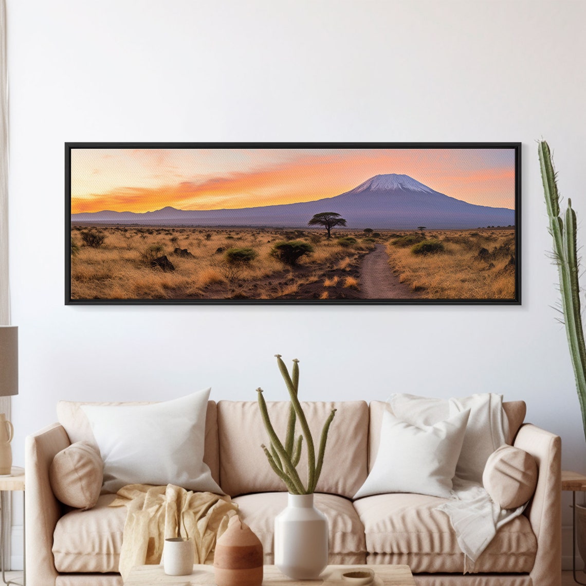 Mount Kilimanjaro Tanzania Sunset Savanna Acacia Tree Travel Poster - Image 5