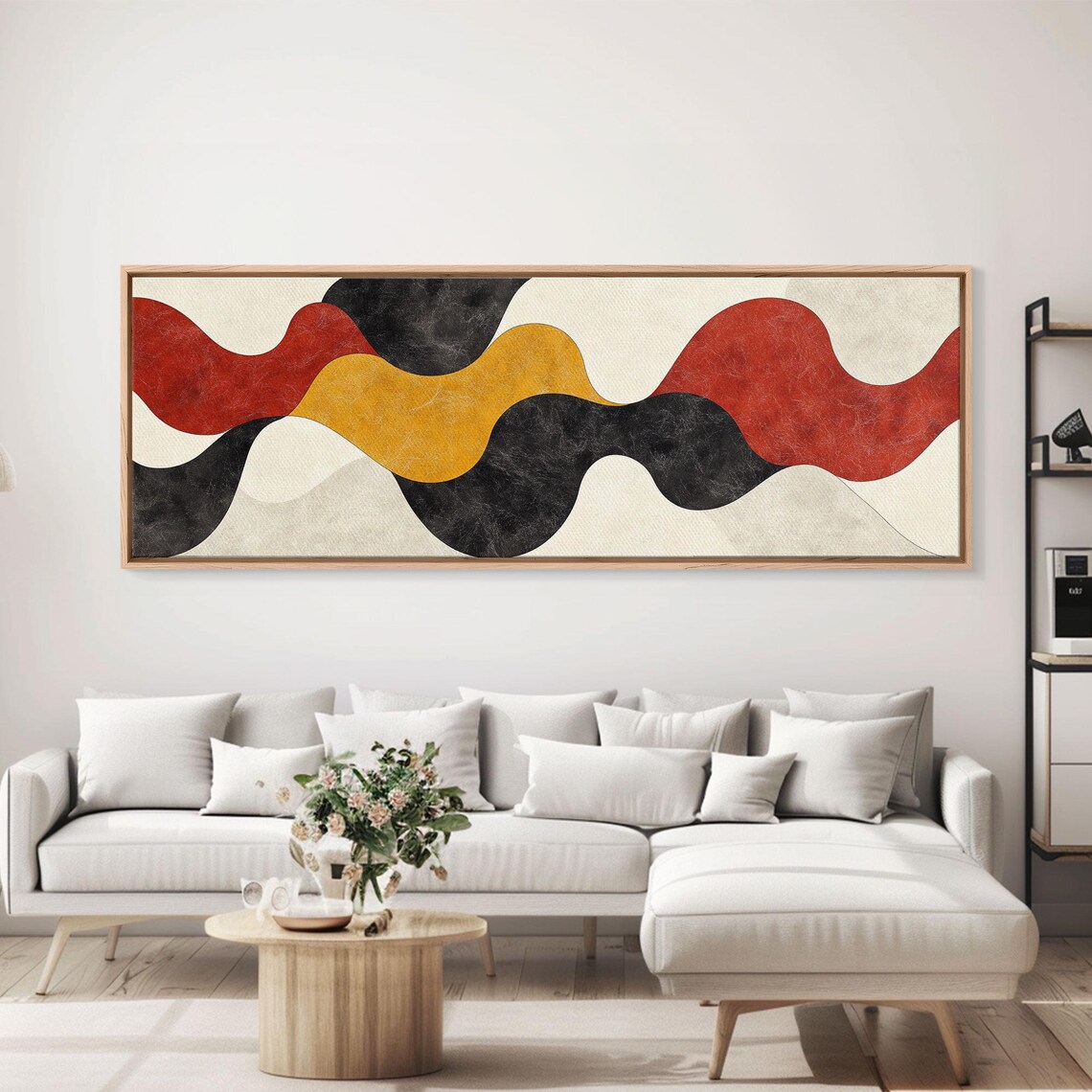Neutral Abstract Geometric Shapes Pattern, Minimalist - Image 2