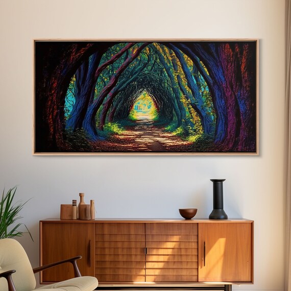 The Path Through The Trees Fantasy Art Framed Print Rpg Concept Art Magical Glowing Forest