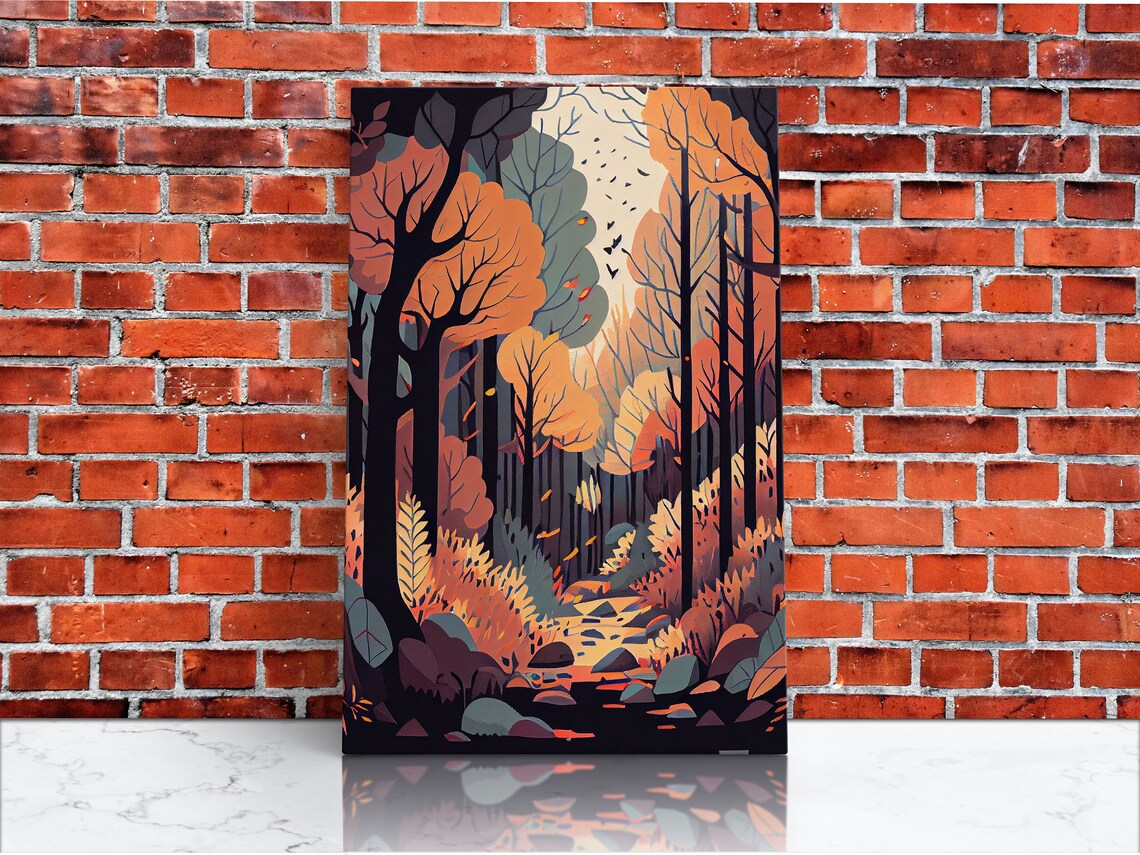 Autumn In The Forest, Fall Scene Art Print - Image 4