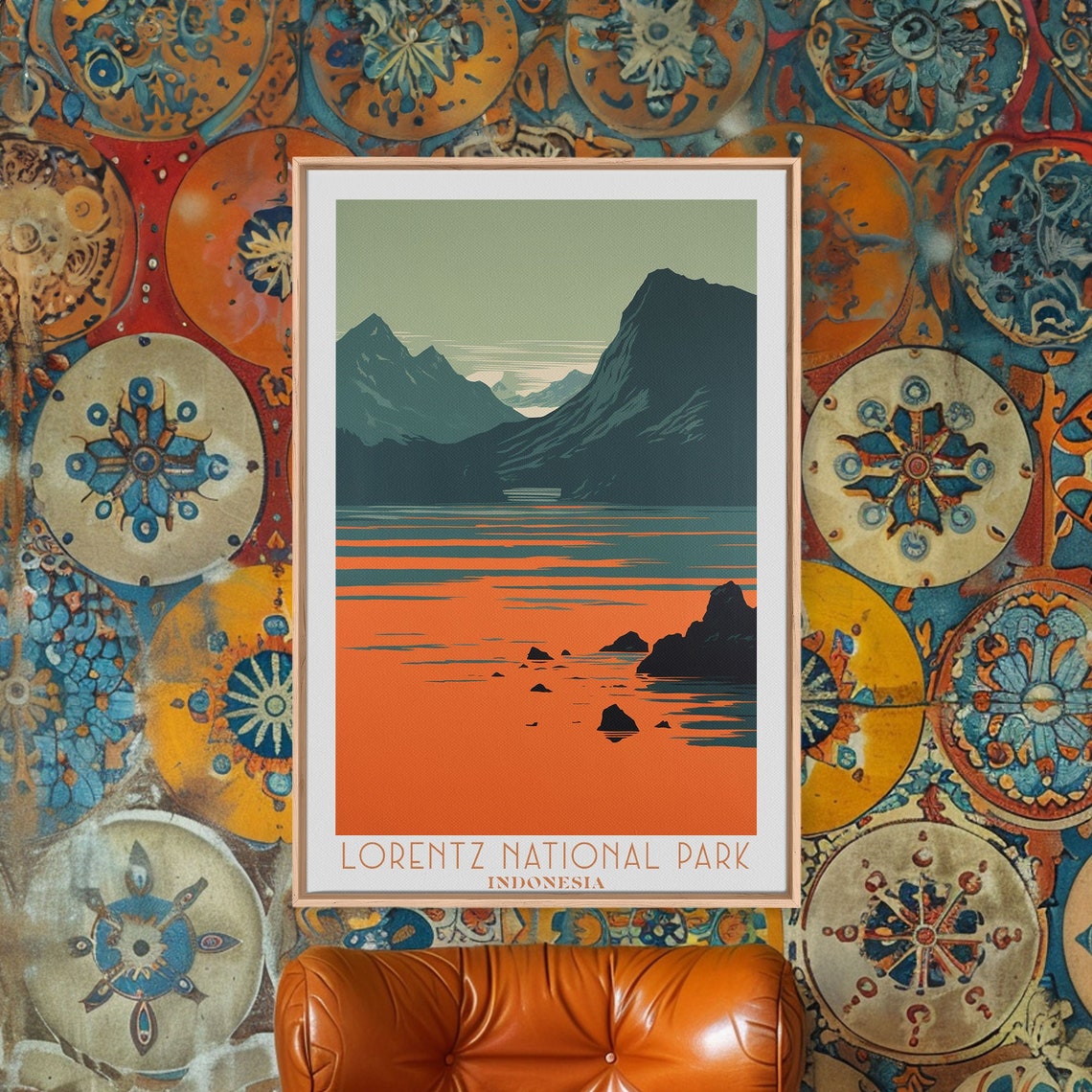 Lorentz National Park Indonesia Sunset Lake Mountains View Poster - Image 5