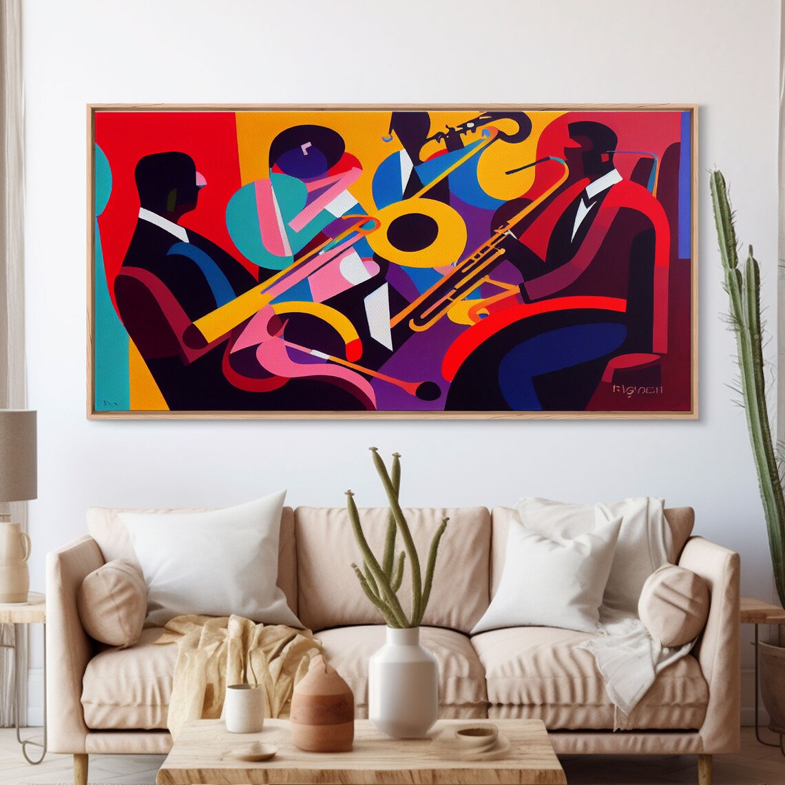 Jazz Music Oil Painting Art Print, Abstract Decor - Image 3