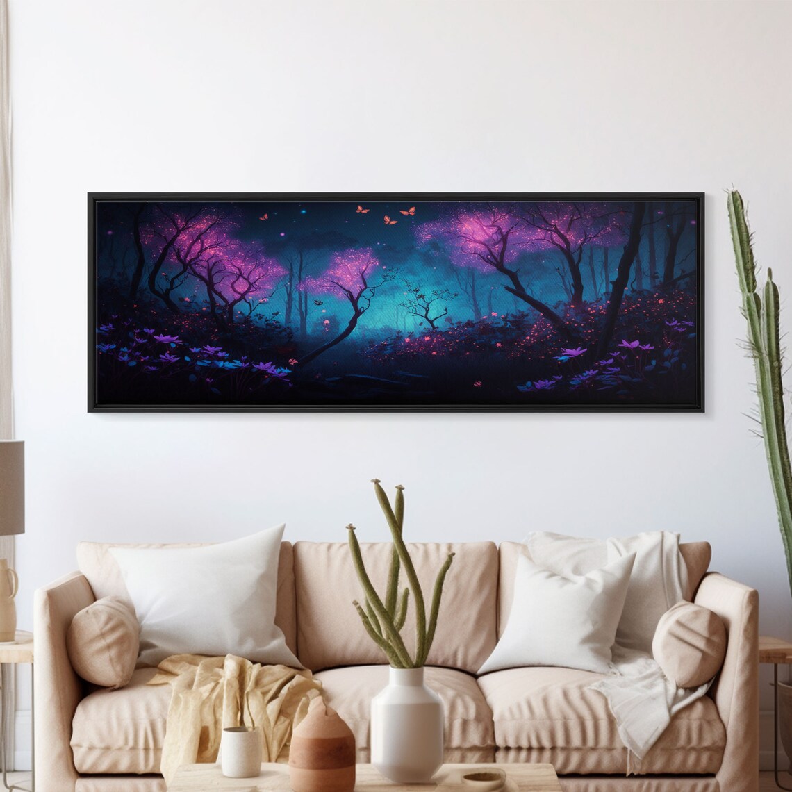 Fantasy Forest with Butterflies and Fireflies Art Print - Image 5