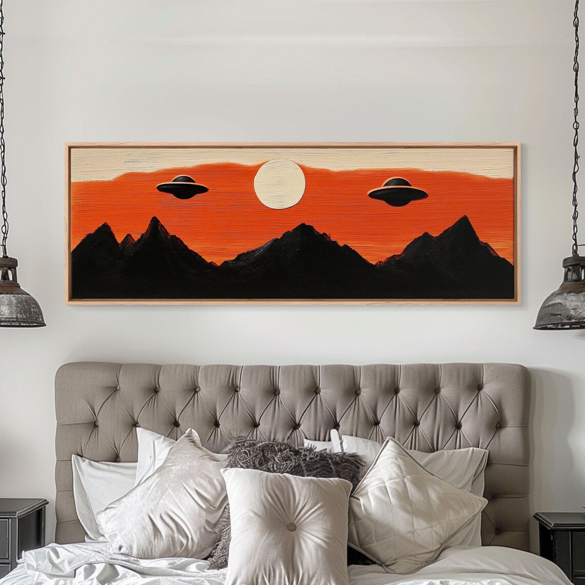 Flying Saucers or UFOs Nursery Wall Art Print