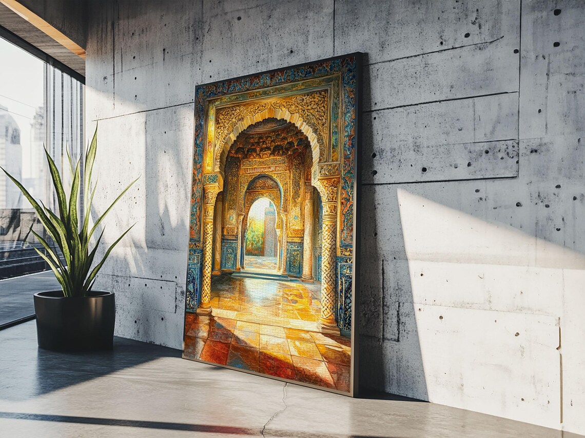 Moroccan Scene Art Print, Arabic-Inspired Poster - Image 4