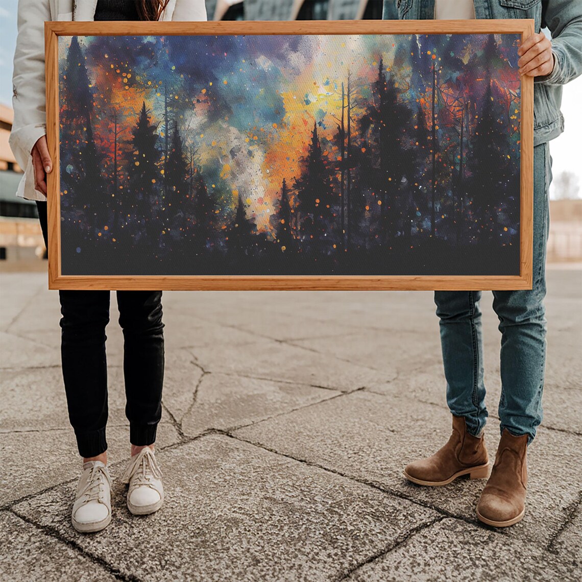 Forest Fire Abstract Forest Landscape Art Print - Image 5