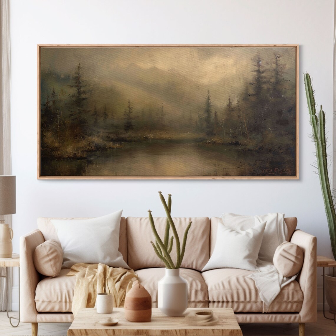 Vintage Landscape Art Print, Moody Kitsch Decor - Image 3