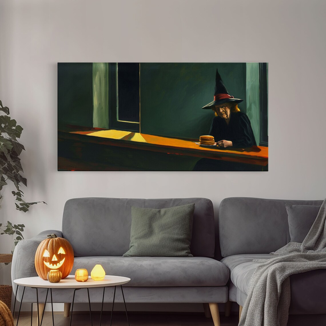 Sad Old Witch Having Some Pancakes, Funny Halloween - Image 4