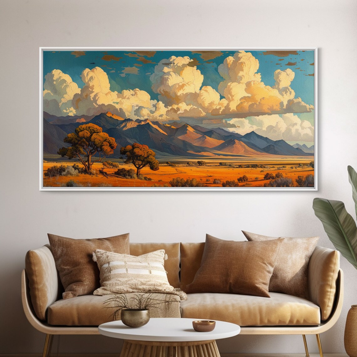 Watercolor Desert Landscape, Minimalist Art Print