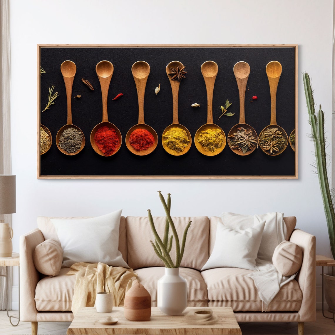 Kitchen Spices Wooden Spoons Paprika Turmeric Star Anise Wall Art - Image 3