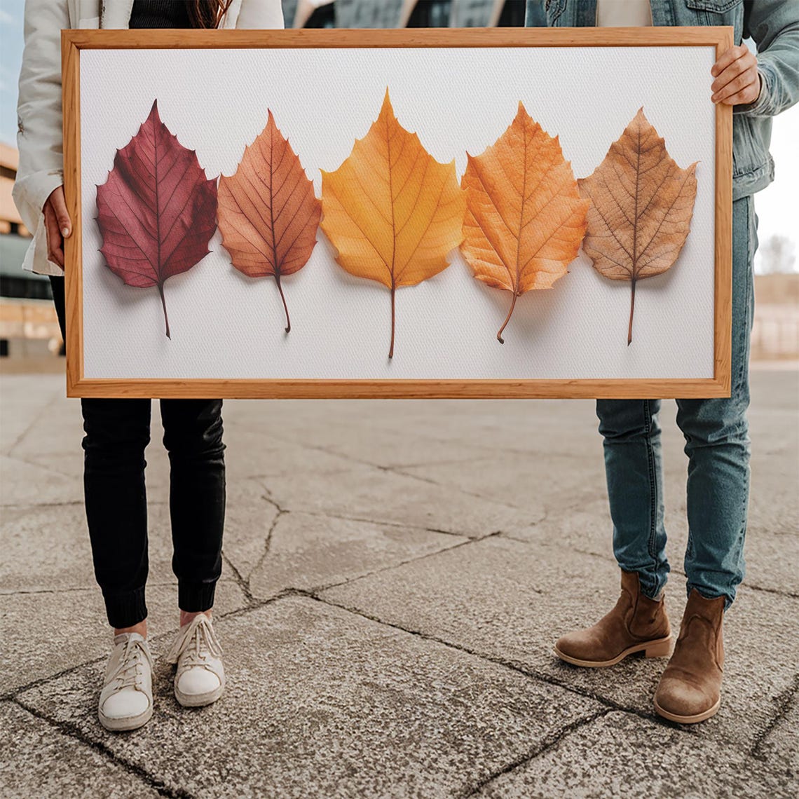 Autumn Leaf Color Gradient Study Crimson To Amber Botanical Art Poster - Image 5