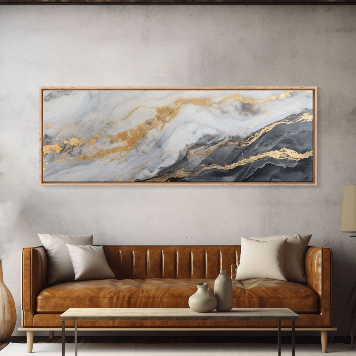 White Gold Marble Abstract Soft Gray Veins Modern Minimal Wall Art - Image 6