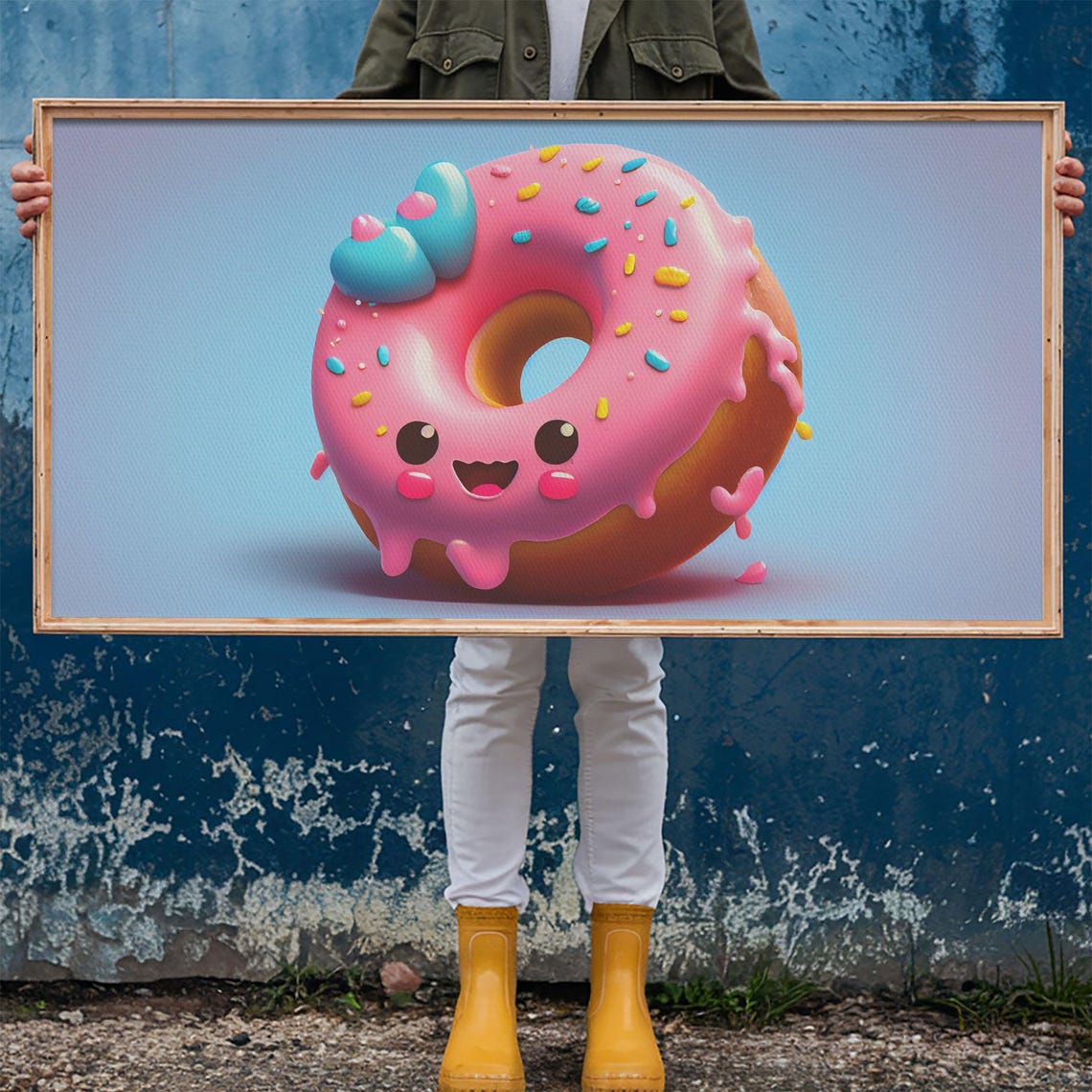 Kawaii Donut Art Framed Print Cute Kawaii Art Anime Style Wall Art - Image 6