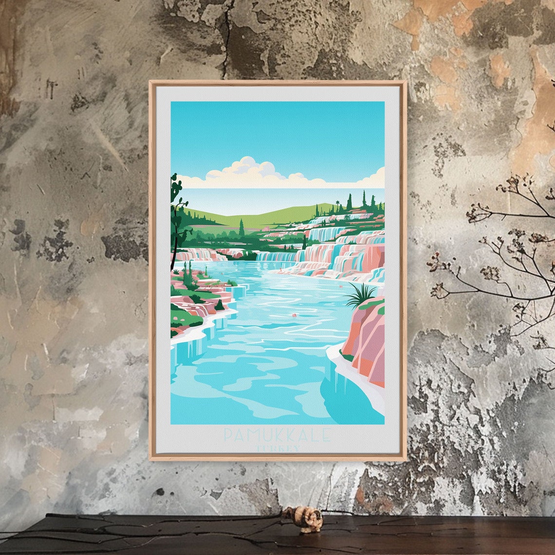 Pamukkale Turkey White Travertine Terraces Turquoise Pools Poster - Image 5