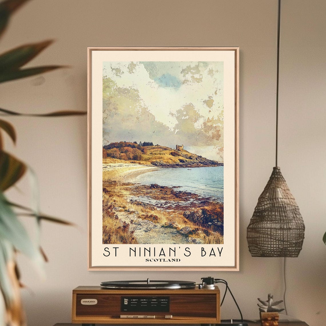 St Ninian's Bay Scotland Rocky Tidal Shore Headland Castle Poster - Image 3