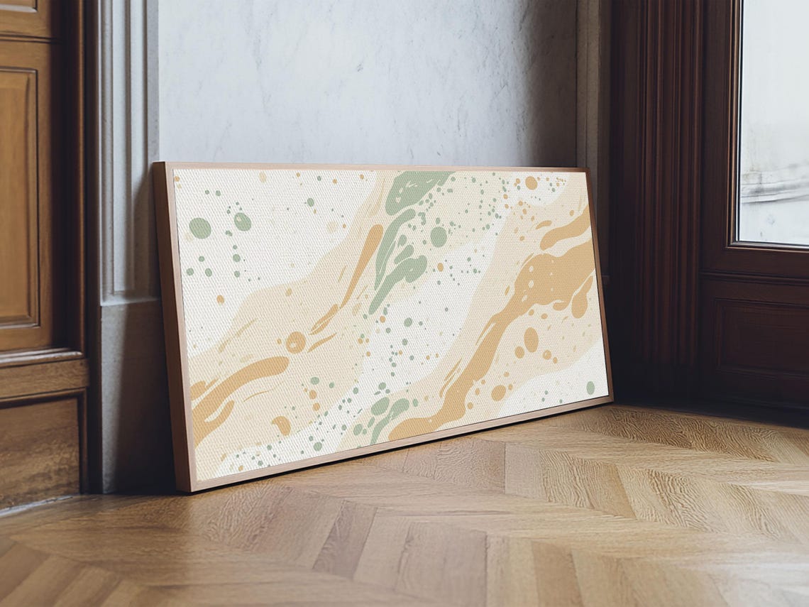 Brush Strokes Print Midcentury Modern Wall Art Wood Framed Art Home Decor Cute Modern Art - Image 6