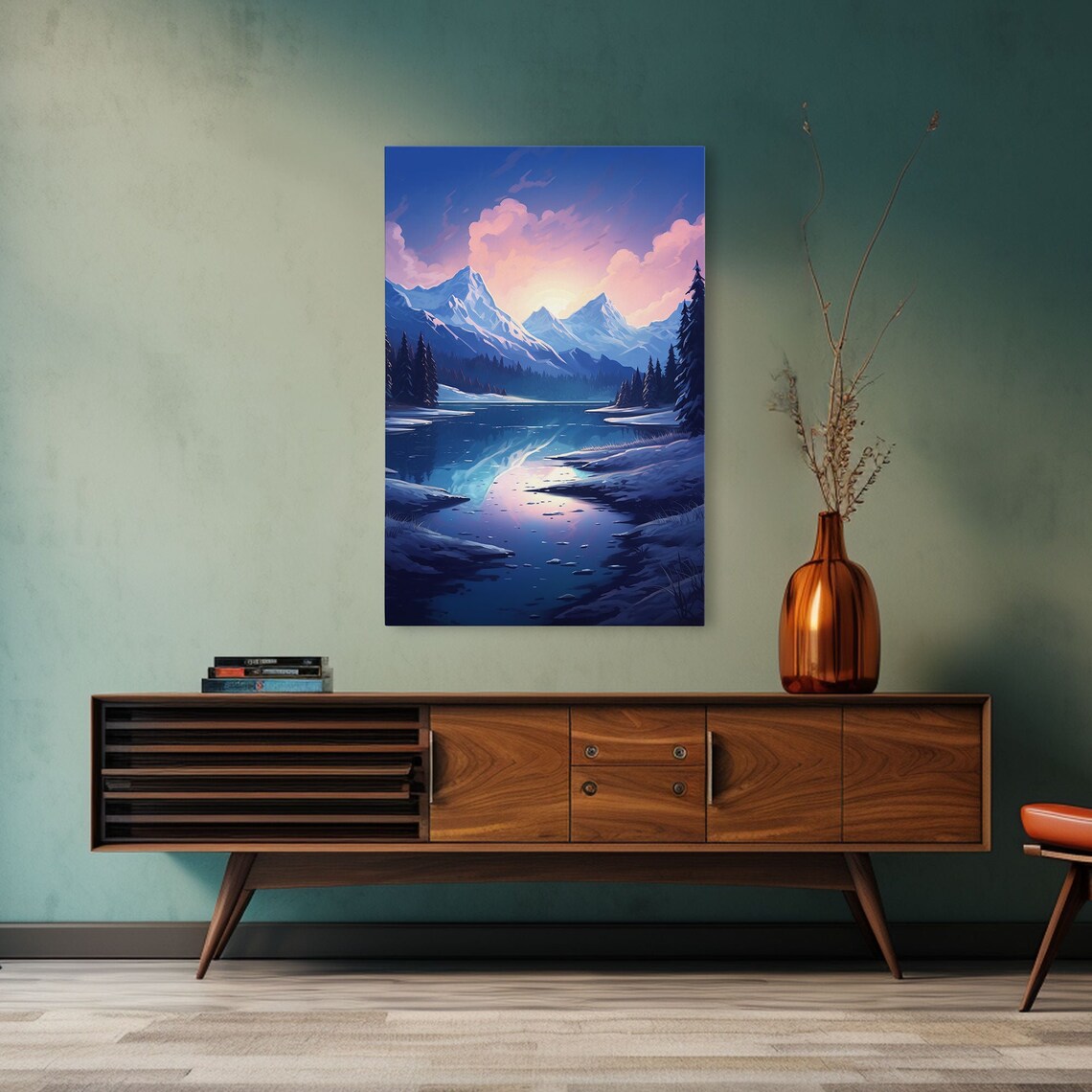 Mountains Wall Art Trees Wall Art Water Reflection River Wall Art Print Wall Art Vertical Art Travel Print Entryway Prints - Image 5
