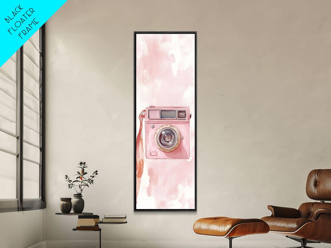 Vintage Camera Print Whimsical Art Cottagecore Wall Art Light Pink Wall Art Rustic Decor Gift Idea Vertical Feminine Art - Image 5