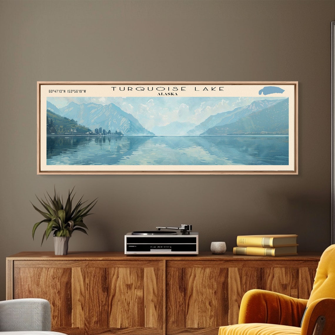 Turquoise Lake Alaska Panoramic Glacier Valley Mountain Lake Poster - Image 3