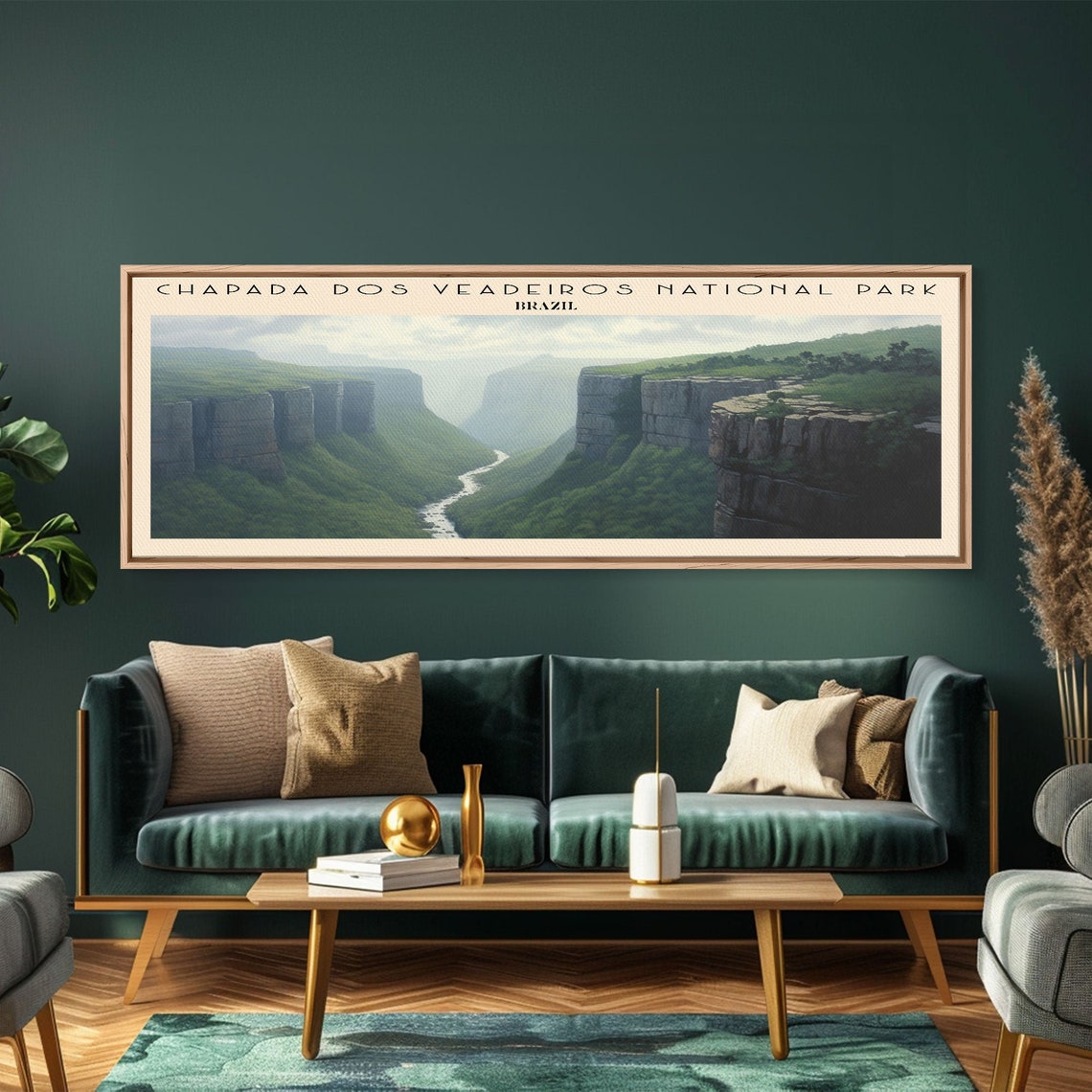 Chapada dos Veadeiros Brazil Green Canyon River Valley Travel Poster