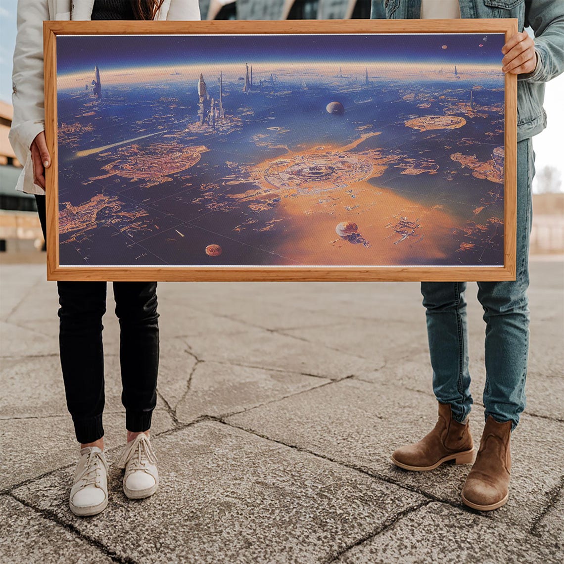 Futuristic Sci-Fi City Planet Aerial Cool Space World Art Poster - Image 5