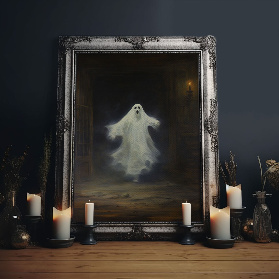 The Haunted Library, Spooky Gothic Victorian Halloween Art Print - Image 6