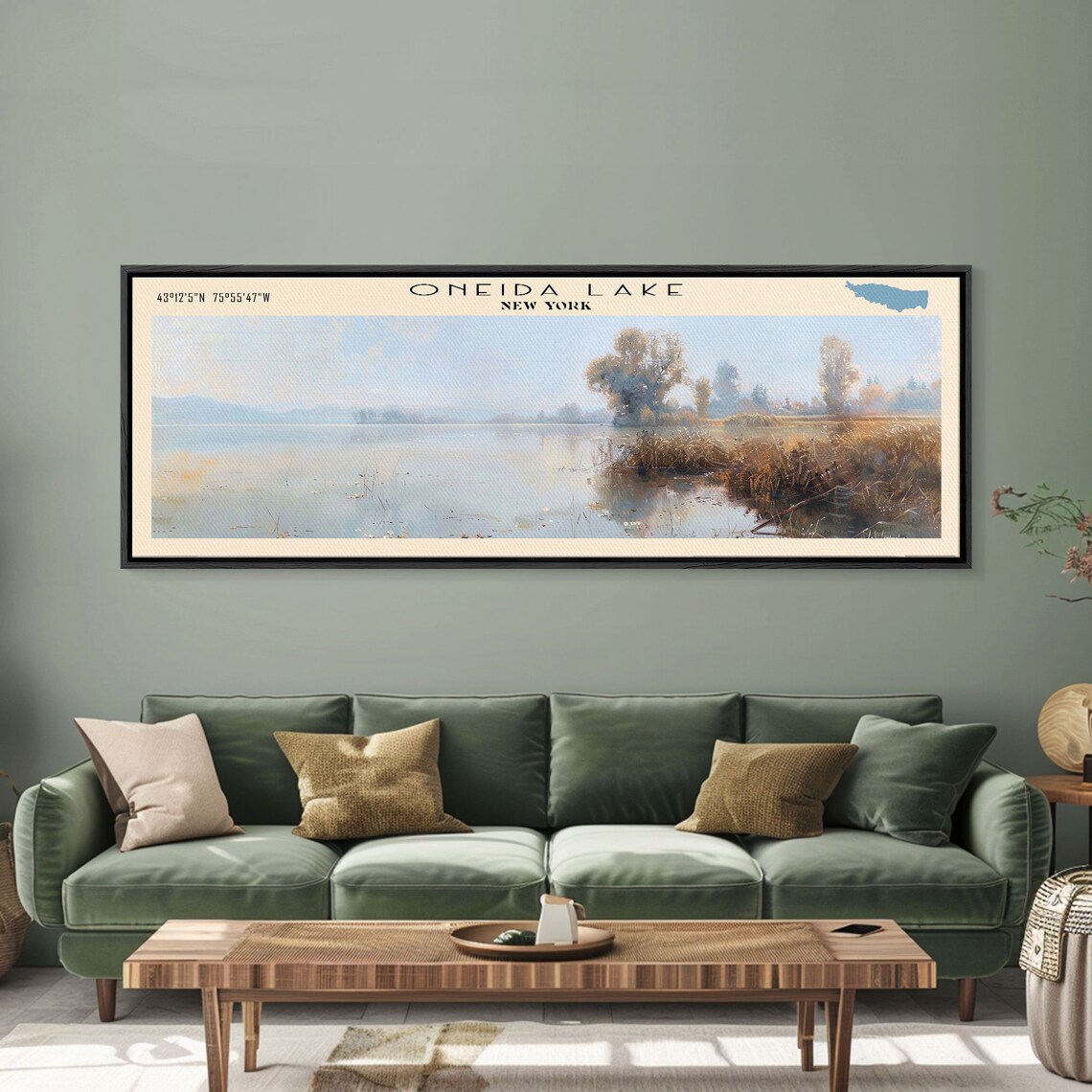 Oneida Lake Travel Poster, Lake House Landscape - Image 5